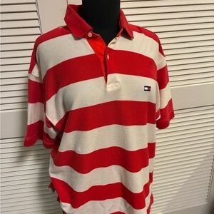 Tommy Hilfiger Bold Red and White Men's Polo